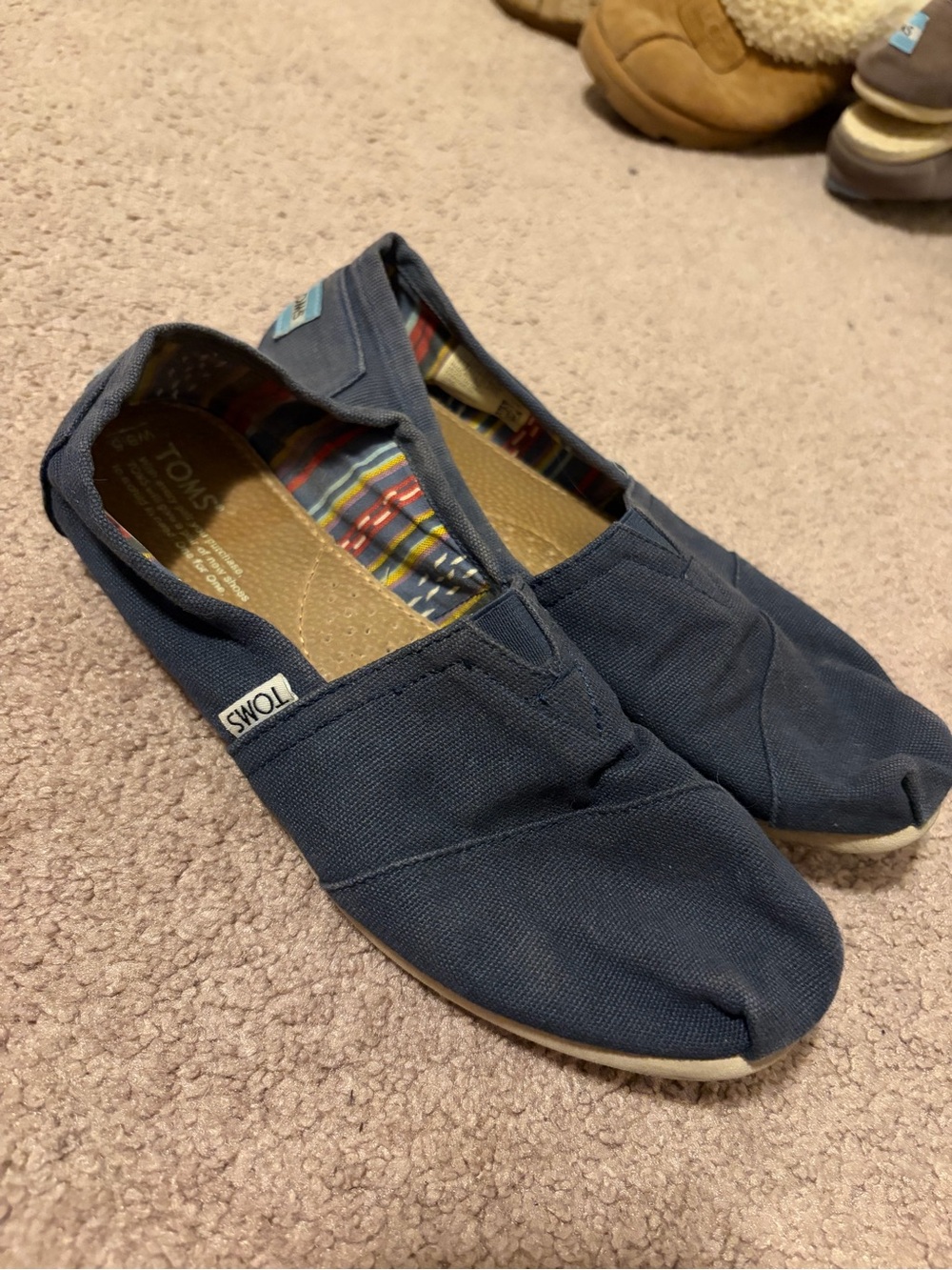 🐢 TOMS - Size 8.5 Women’s Slip On Shoes - Flats - Navy